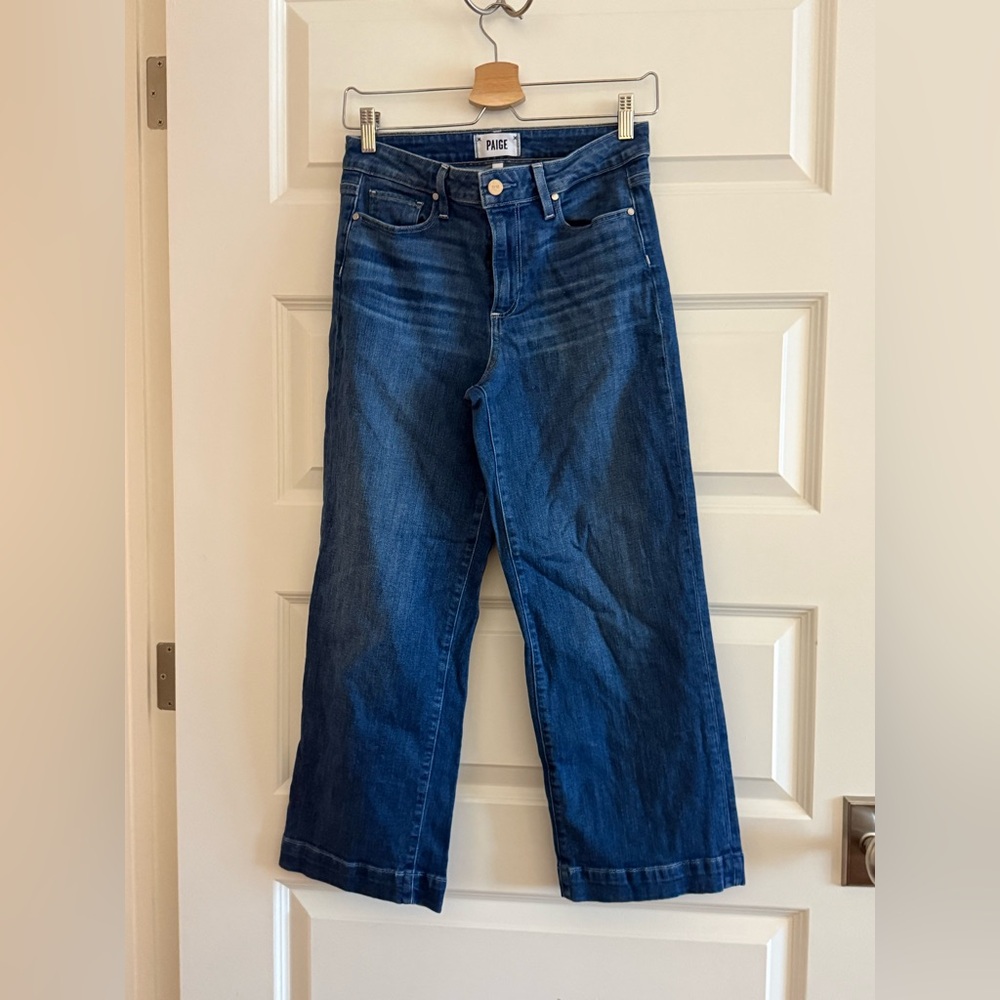 EUC PAIGE Women's Dark Blue Flare Jeans size 27